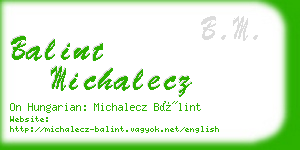 balint michalecz business card